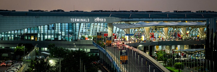 night view of delhi airport